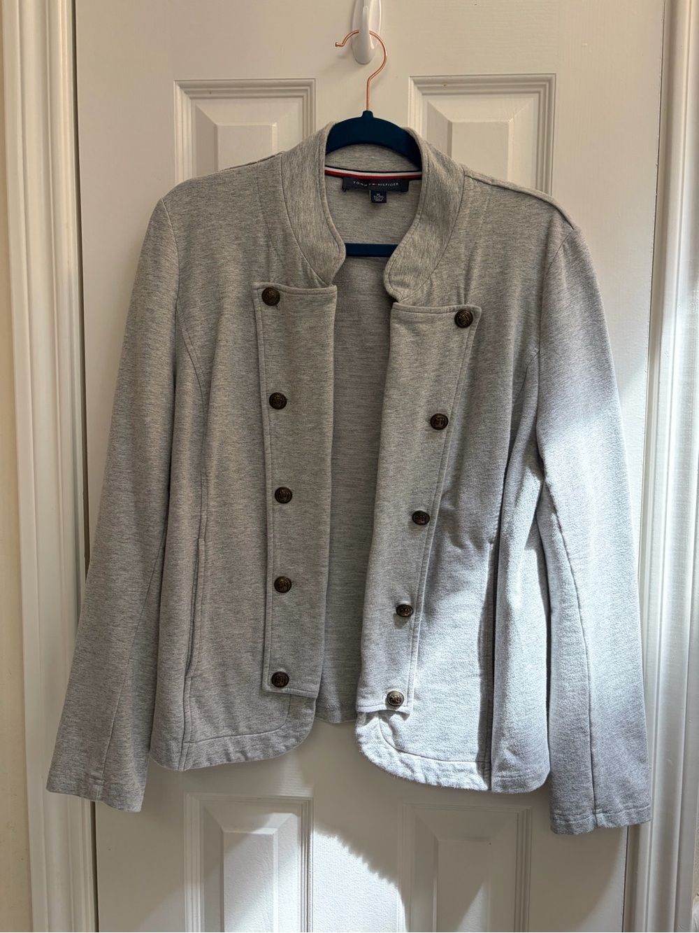 Tommy Hilfiger Light Gray Double-Breasted Military Jacket